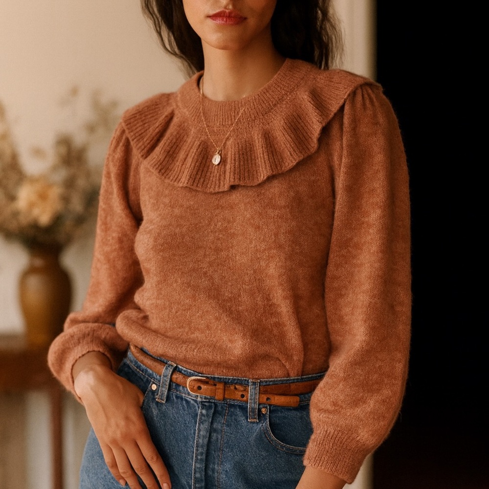 Doen Ruffled Neck Sweater